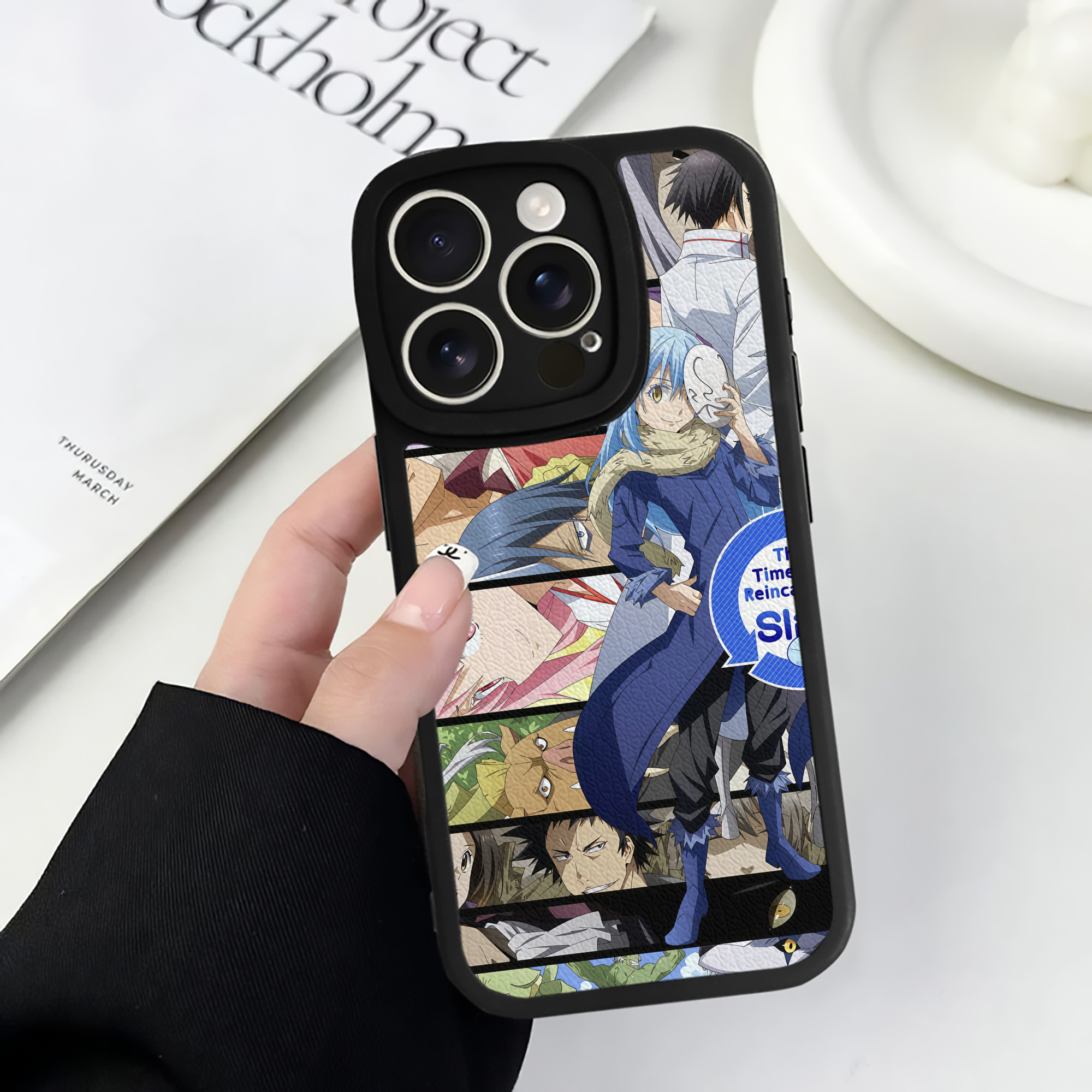 （画像用） 転スラ Regarding Reincarnated to Slime 【iPhone 16シリーズ対応】シリコンスマホケース（レザー調） 材質：シリコン
